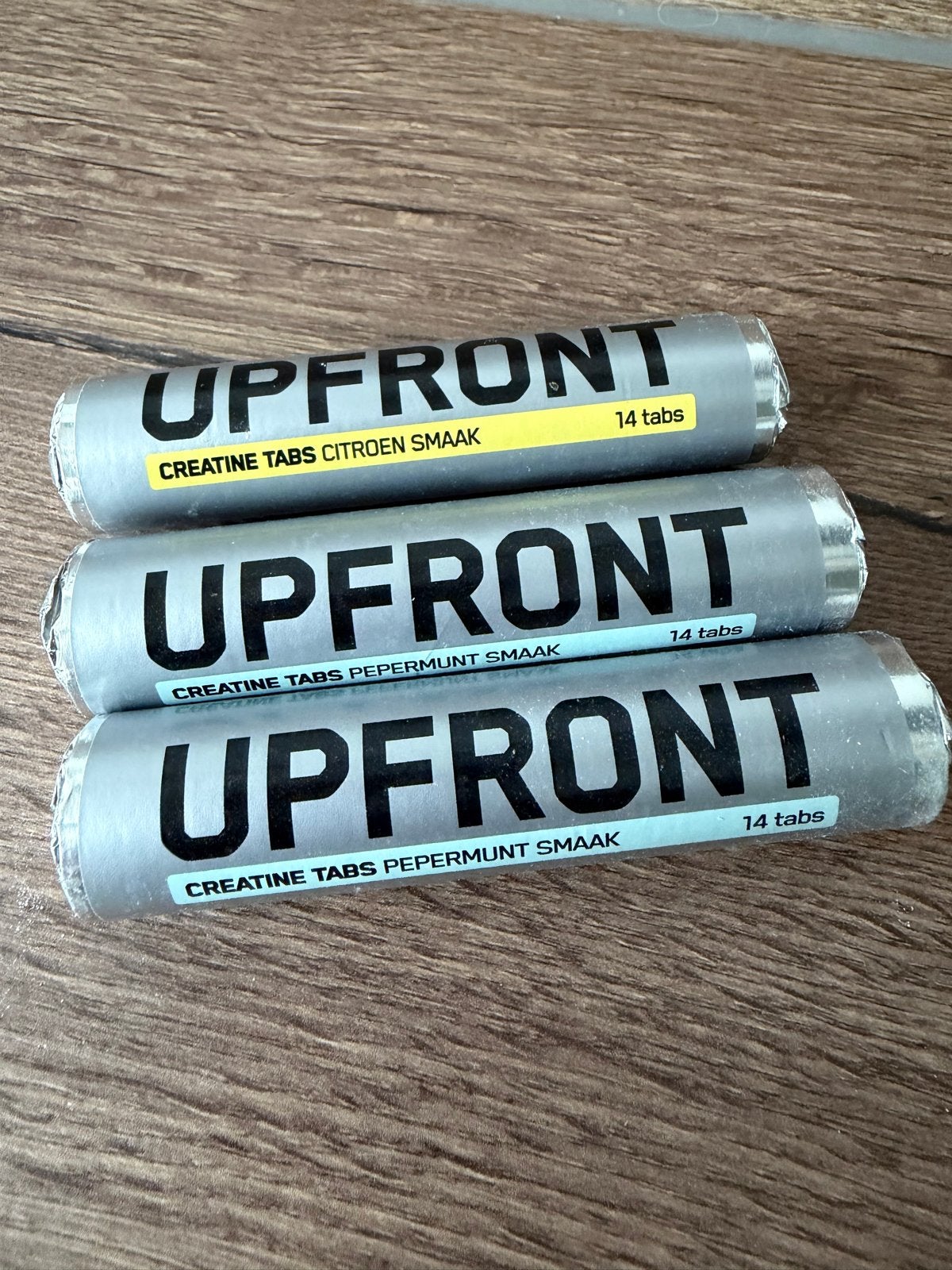 Upfront Creatine Tabs - Citroen & Pepermunt (3x14 tabs), Sport en Fitness, Ophalen of Verzenden, Nieuw, Overige typen