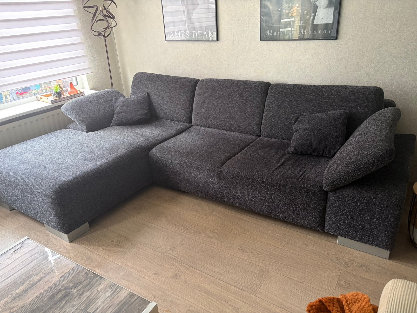 Ruime lounge bank, Ophalen, Gebruikt, Stof