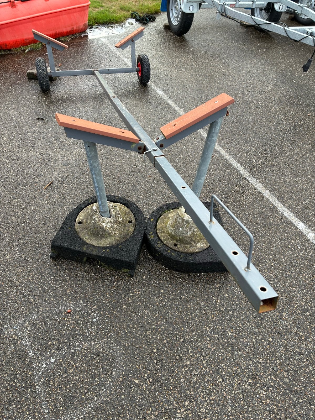 Rubberboot handtrailer met nieuwe wielen, Ophalen of Verzenden, Gebruikt, Overige typen, Motorboot