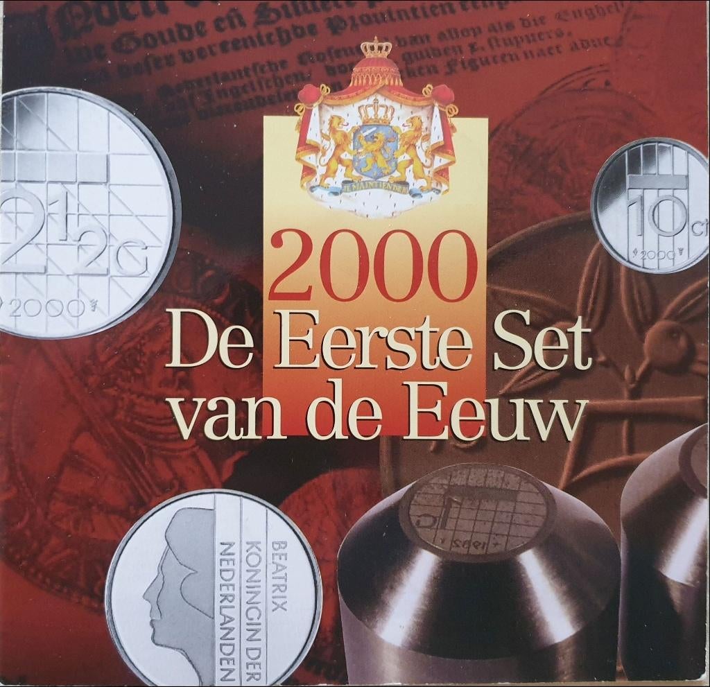 De Eerste Set van de Eeuw - Guldenset 2000 - UNC, Verzenden, Koningin Beatrix, Overige waardes, Setje