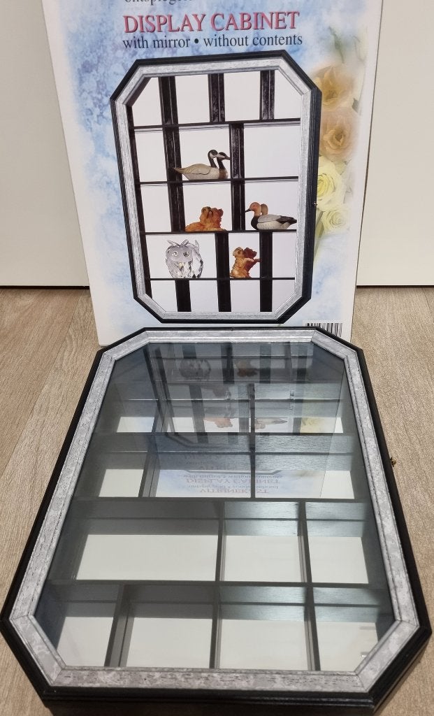 Spiegel vitrine kast met zilverkleurig border, Ophalen, Overige materialen, Minder dan 50 cm, Nieuw