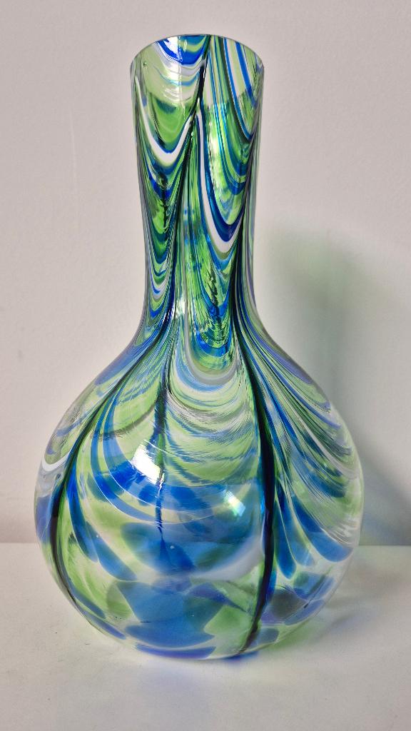 glazen bolvormige vaas in de style van Murano, Overige kleuren, Ophalen of Verzenden, Minder dan 50 cm, Glas