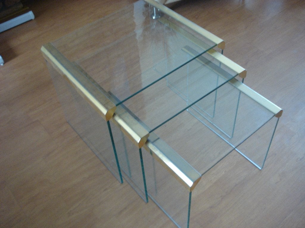glazen bijzet tafels, Ophalen, Minder dan 45 cm, Minder dan 55 cm, Gebruikt