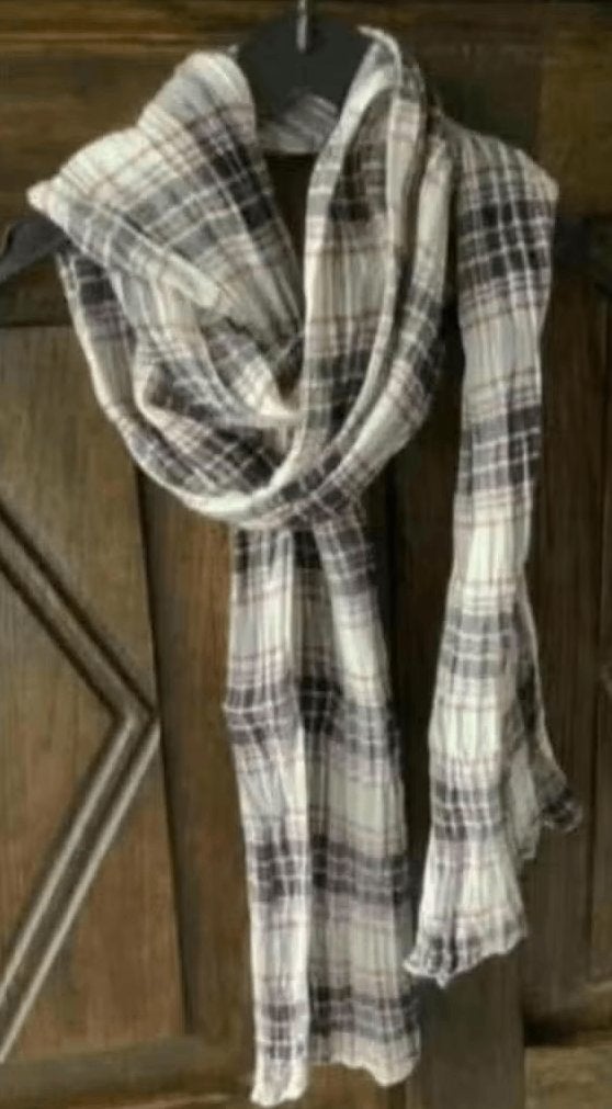 Geruit sjaaltje, shawl, sjaal, das; 175 cm lang, 25 cm breed, Ophalen of Verzenden, Zo goed als nieuw, Maat 38/40 (M), Sjaal