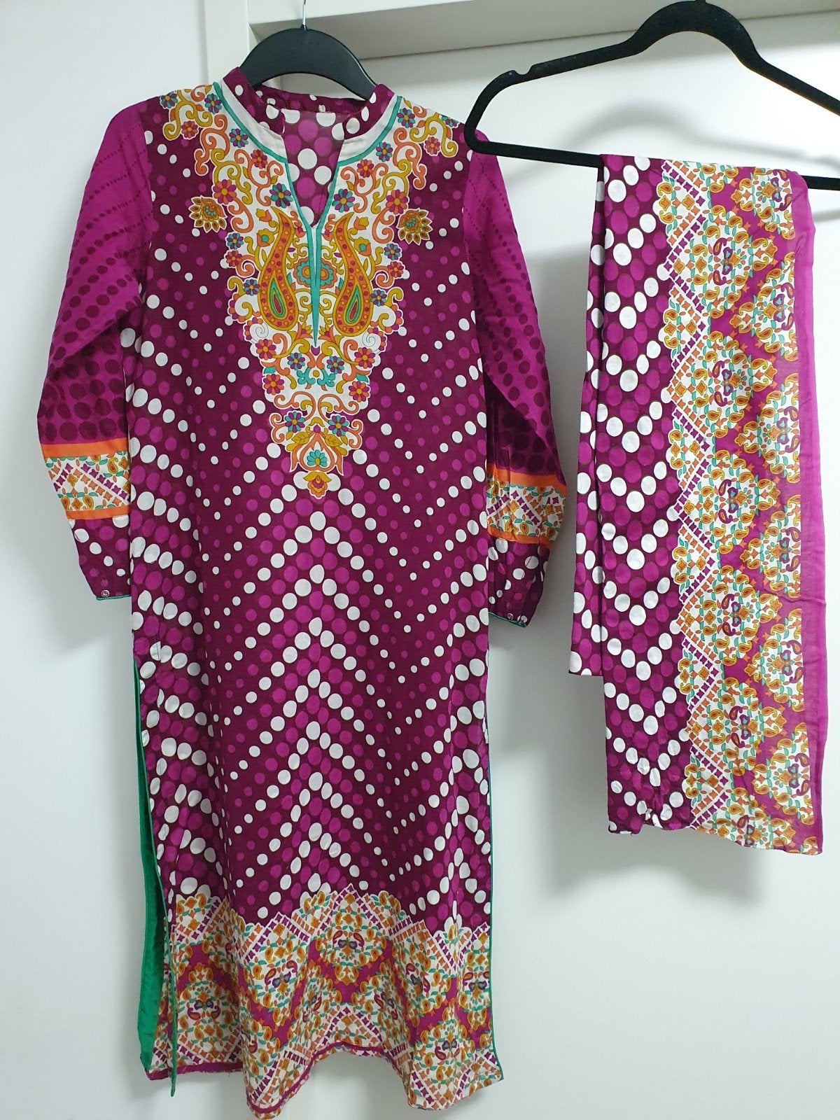 Prachtige Indiase/Pakistaanse Kurta set - Zo goed als nieuw, Overige typen, Paars, Ophalen of Verzenden, Maat 36 (S)