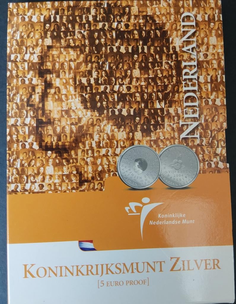 Koninkrijksmunt 5 euro 2004 zilver proof, Postzegels en Munten, Munten | Nederland, Verzenden, Koningin Beatrix, Zilver, Euro's