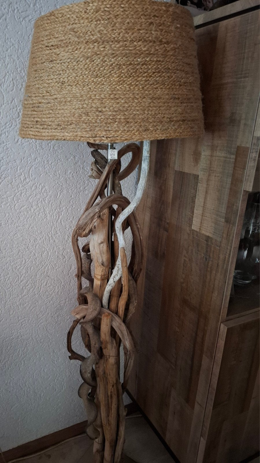 boomstam lamp ,riviera maison lampenkap, Ophalen, Zo goed als nieuw, 150 tot 200 cm