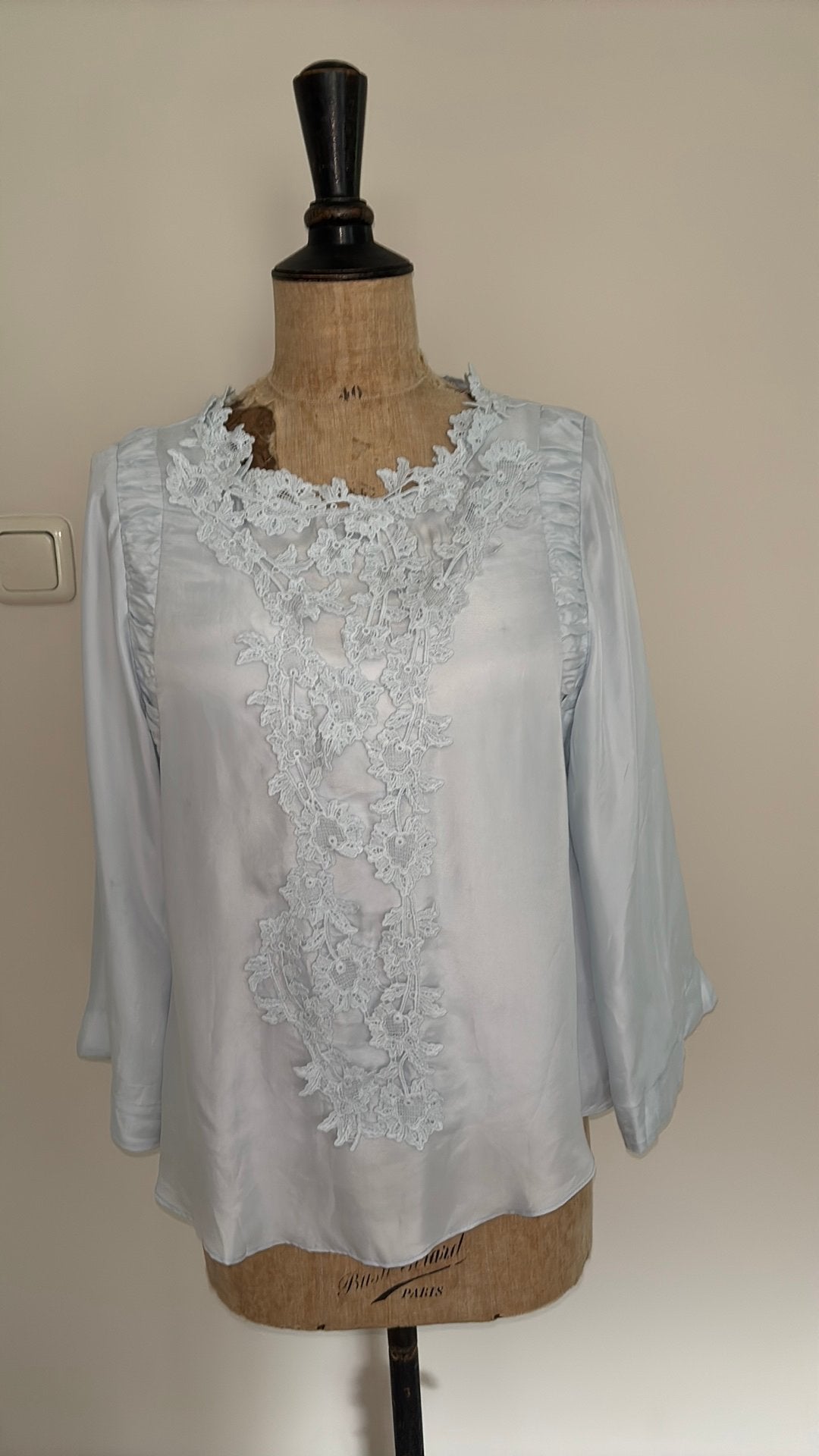Gustav lichtblauwe kanten blouse nieuw maat 36/38, Ophalen of Verzenden, Nieuw, Maat 38/40 (M), Blauw
