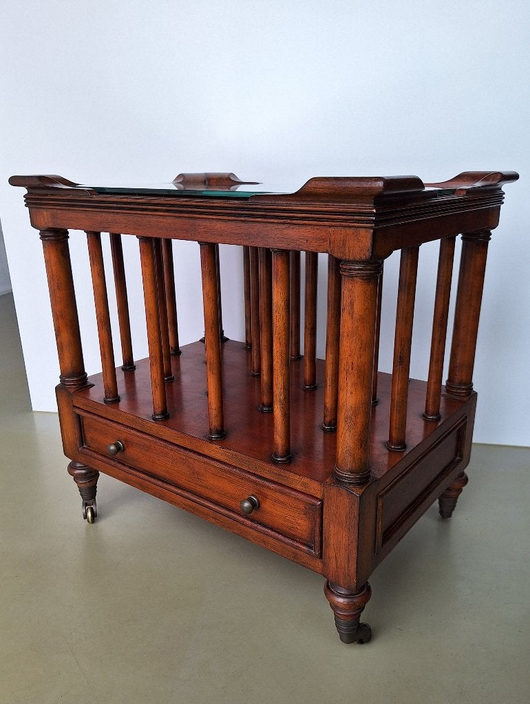 vintage antieke canterbury lectuurbak tijdschriften trolley, Ophalen, Op wieltjes, Gebruikt, Klassiek