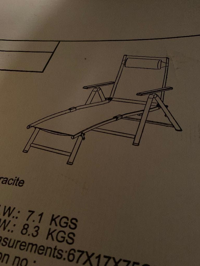 Ligstoel Lidl z.g.a.n., Tuin en Terras, Ligbedden, Ophalen, Zo goed als nieuw, Aluminium, Verstelbaar