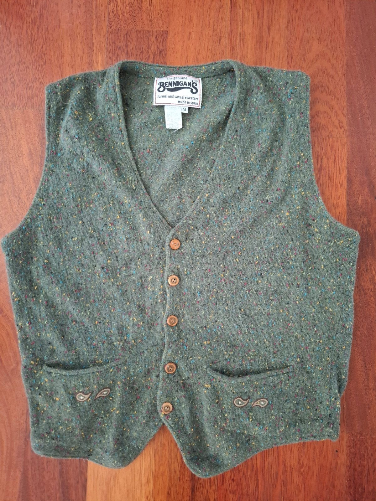 Bennigan's  wollen gilet, Bennigan's, Ophalen of Verzenden, Gedragen, Groen