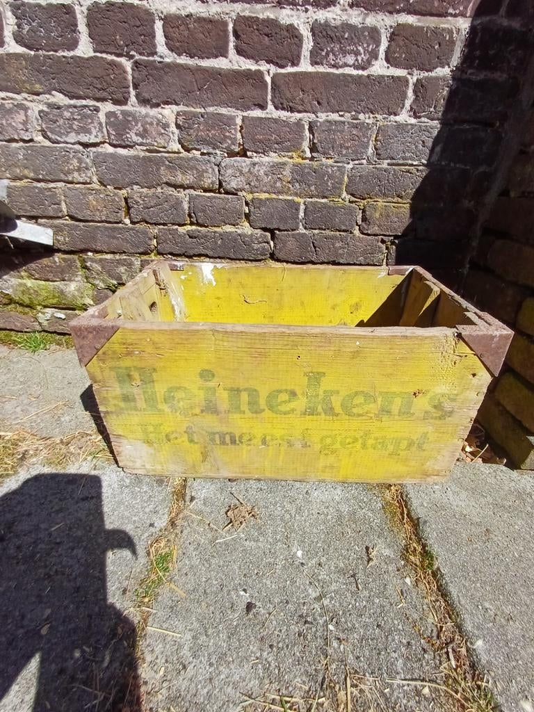 Vintage Heineken Bierkrat Hout - Decoratief, Verzamelen, Ophalen, Gebruikt, Overige typen, Heineken