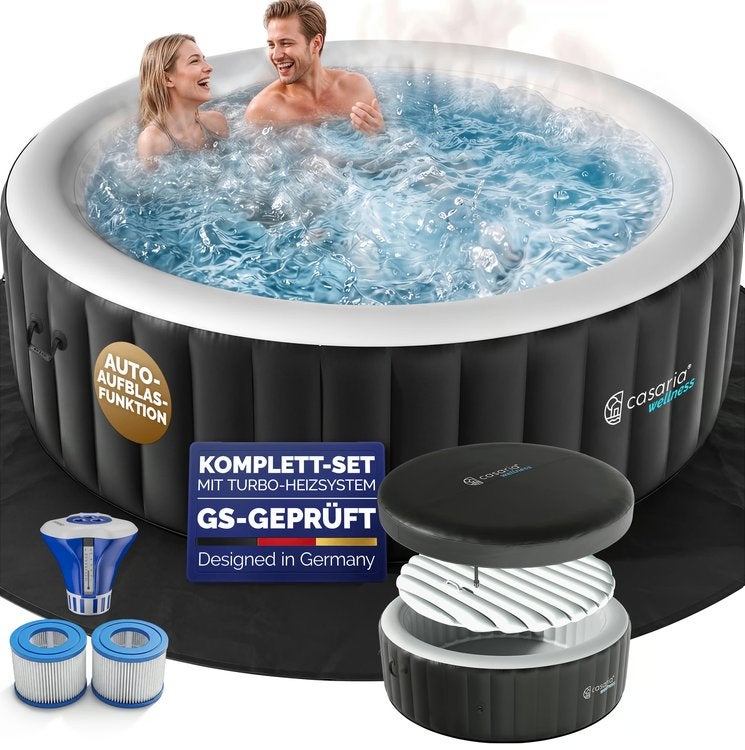 Whirlpool opblaasbaar Zwart 6 pers 20-42 C GRATIS BEZORGD!, Opblaasbaar, Verzenden, Nieuw, Nvt