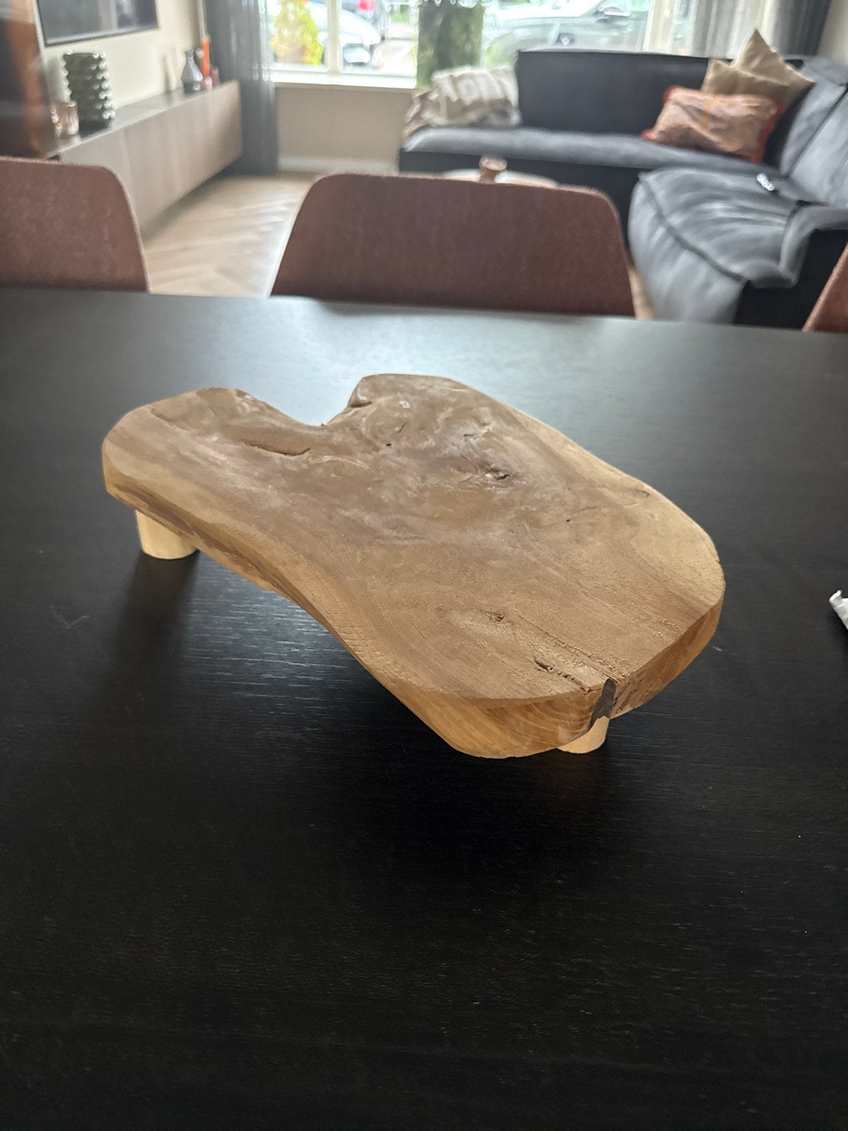 Decoratieve houten plank op pootjes, Ophalen, Hout, Bruin, Landelijk
