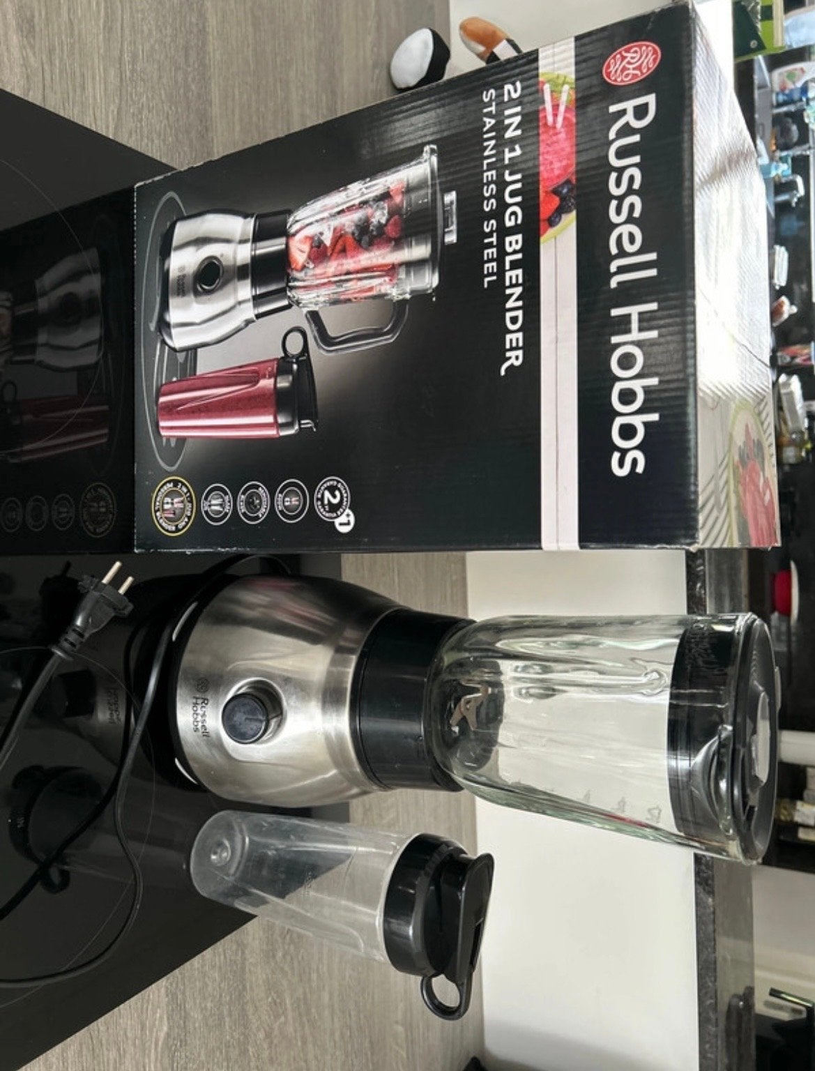 Russell Hobbs 2-in-1 Blender RVS met To Go Fles, Ophalen of Verzenden, Gebruikt, Blender