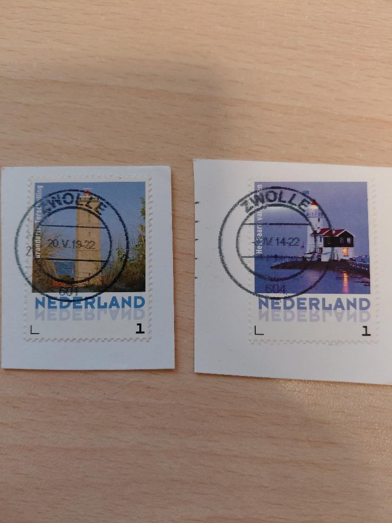 Persoonlijke postzegel Vuurtorens Terschelling en Marken, Verzenden, Gestempeld