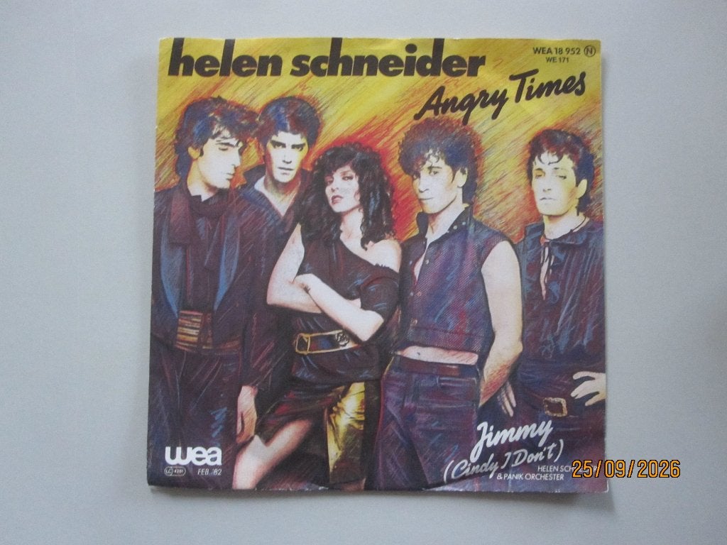 HELEN SCHNEIDER -  angry times - vinyl 7", Gebruikt, 7 inch, Ophalen of Verzenden, Rock en Metal