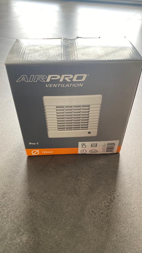 Airpro 1 badkamer ventilator/afzuiger 125 mm, Ophalen, Nieuw, Afzuiger