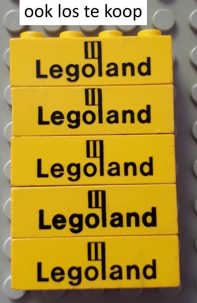 3010p30 (6) yellow 5x Brick 1 x 4 with Black Legoland L, Ophalen of Verzenden, Gebruikt