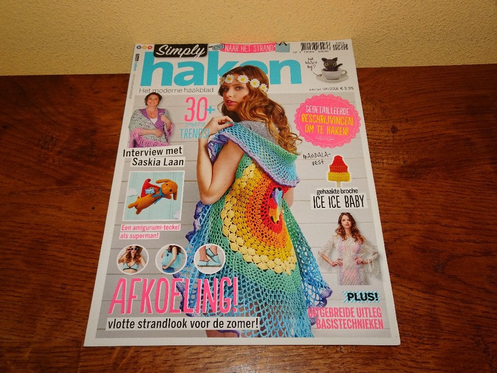 Simply haken juni/juli 04/2016 haaktijdschrift, Ophalen of Verzenden, Zo goed als nieuw, Haken, Patroon of Boek