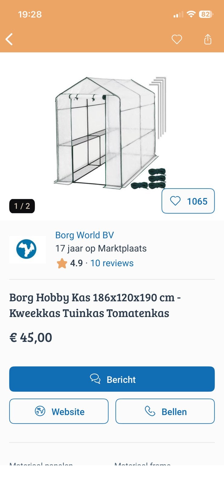 Tuin kas, Ophalen, Zo goed als nieuw