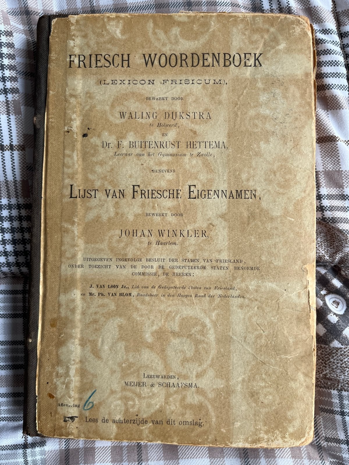 Friesch Woordenboek & Friesche Naamlijst (1898), Boeken, Ophalen of Verzenden, Gelezen, Overige uitgevers, Nederlands
