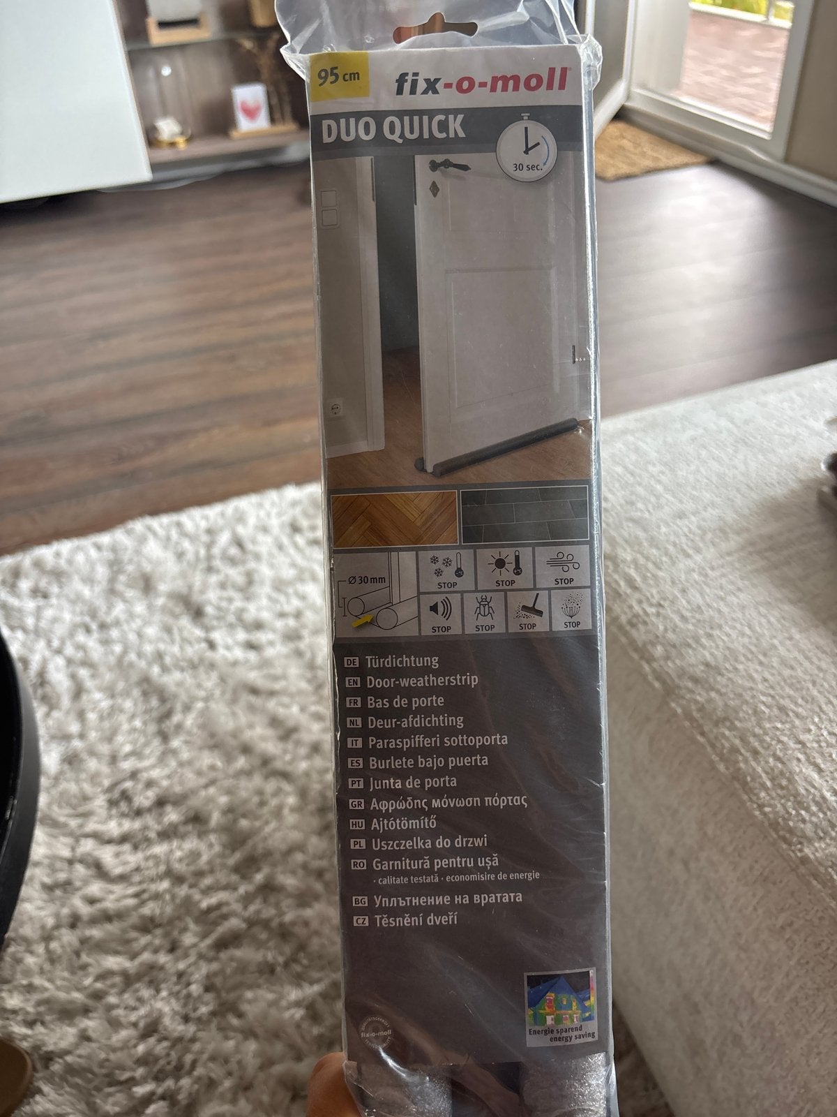 Fix-o-moll Duo Quick Deur-weerstrip 95 cm, Ophalen, Nieuw, 80 tot 100 cm, Binnendeur