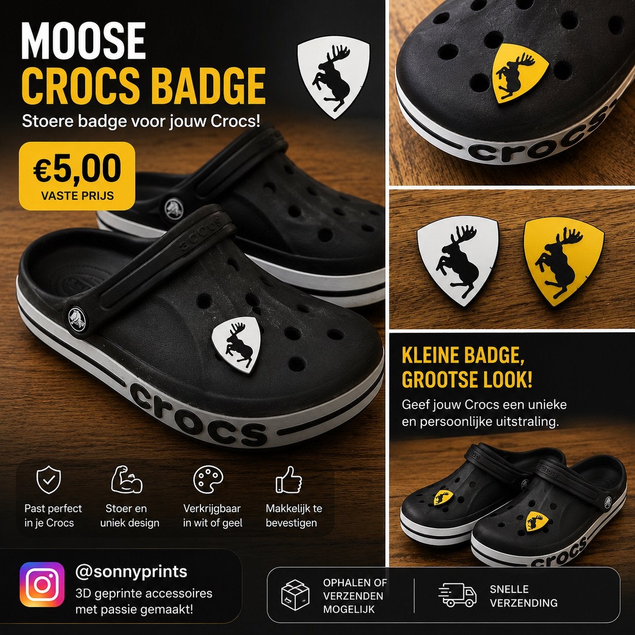 Volvo Moose Crocs Badge – €5,00, Ophalen of Verzenden, Zo goed als nieuw