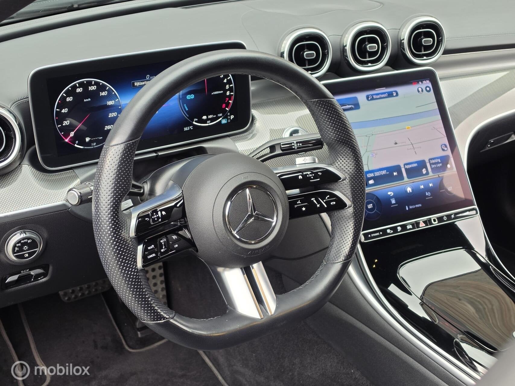 MERCEDES C-KLASSE ESTATE 300e AMG 313PK SFEER LED CAMERA NAP, Auto's, Automaat, Achterwielaandrijving, 4 cilinders, Blauw