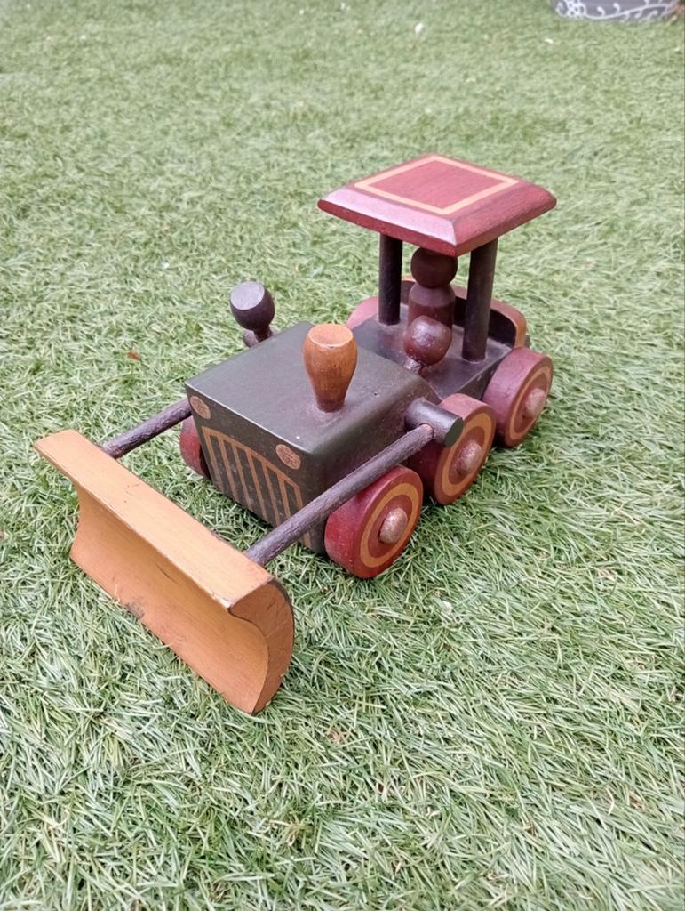 Vintage houten bulldozer, Ophalen of Verzenden, Zo goed als nieuw, Auto, Overige merken