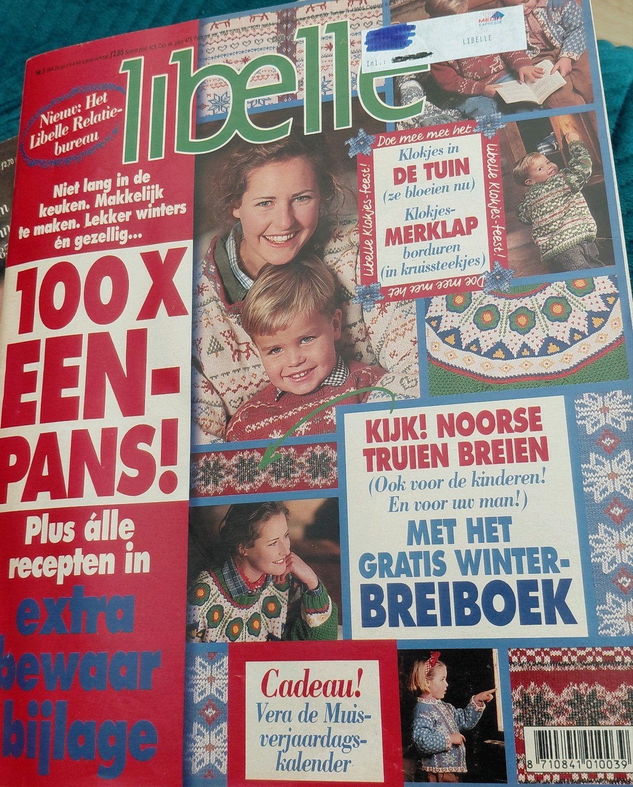 Libelle Magazine: 100x Eenpansgerechten noorse trui Breiboek, Ophalen of Verzenden, 1980 tot heden, Nederland, Tijdschrift