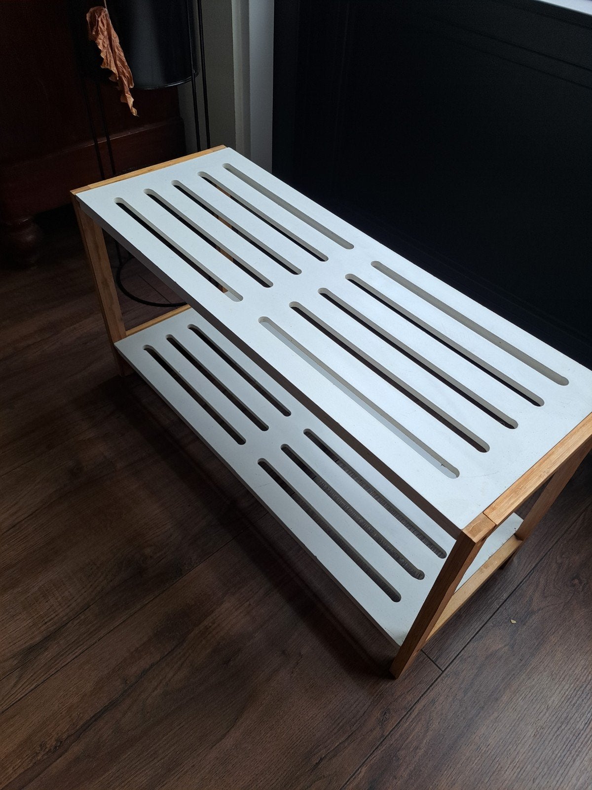 Schoenenrek wit met hout, 70x36x26 cm, Huis en Inrichting, Kasten | Schoenenrekken, Ophalen