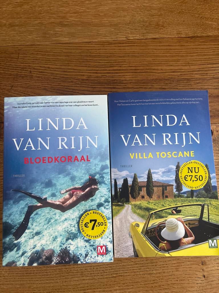 Linda van Rijn - Bloedkoraal & Villa Toscane (thriller), Ophalen of Verzenden, Zo goed als nieuw, Nederland