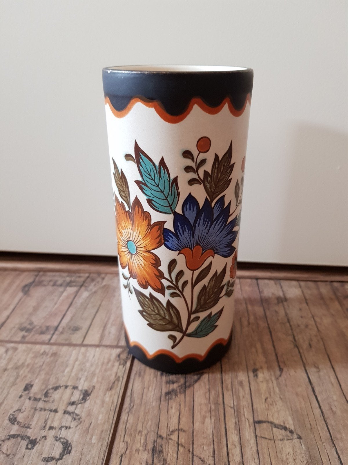 Vaas flora gouda plateel holland retro bloemen, Antiek en Kunst, Ophalen of Verzenden
