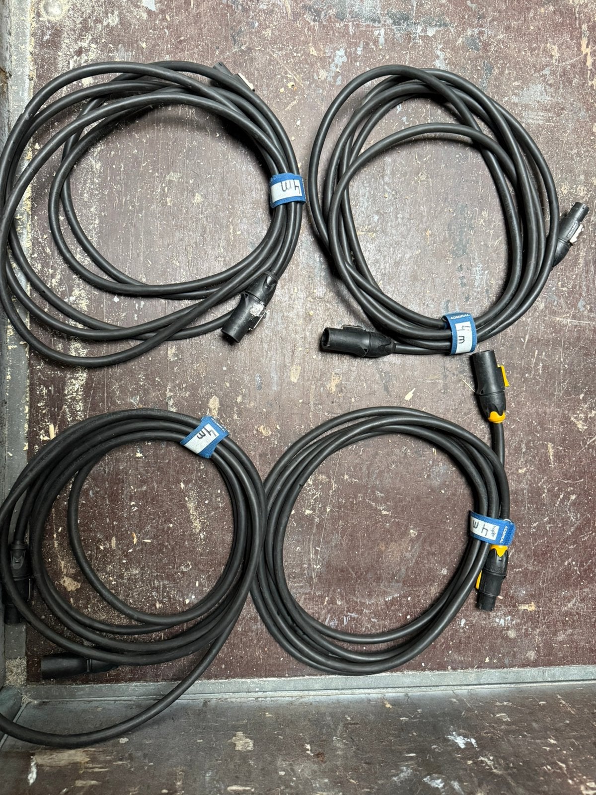 4x PowerCON TRUE1 kabels – professionele stroomkabels, Ophalen of Verzenden, Gebruikt, Apparatuur