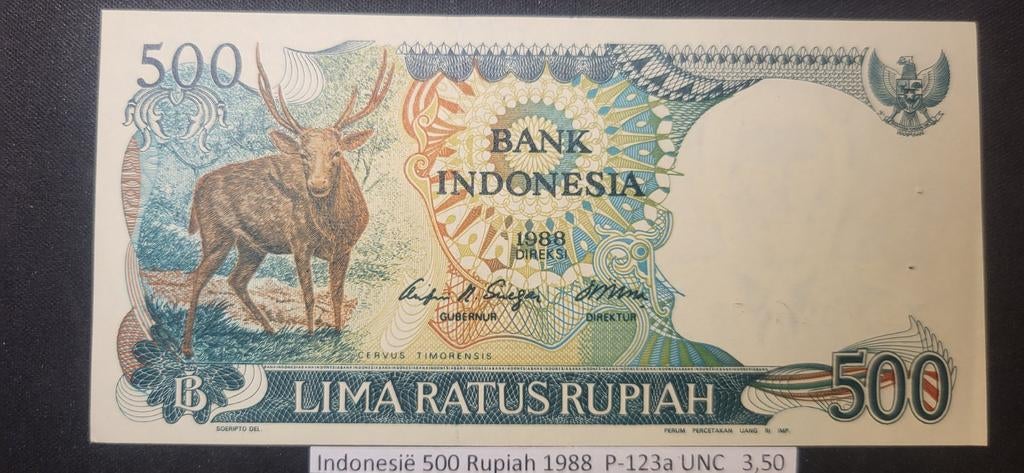 Indonesië 500 Rupiah 1988 P-123a UNC, Ophalen of Verzenden