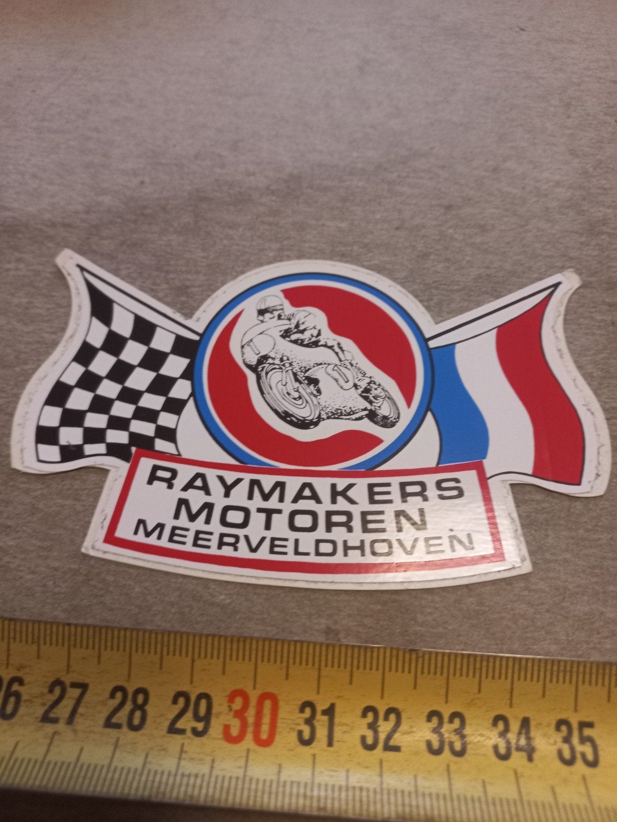 Vintage Raymakers Motoren Meerhoven sticker, Ophalen of Verzenden