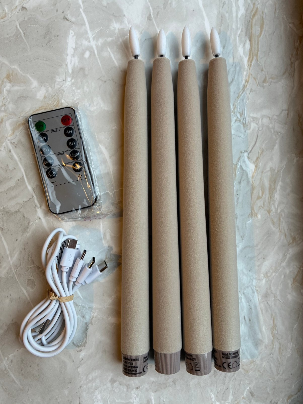 Velvet kaarsen beige, Ophalen of Verzenden, Nieuw, Beige, Kaars