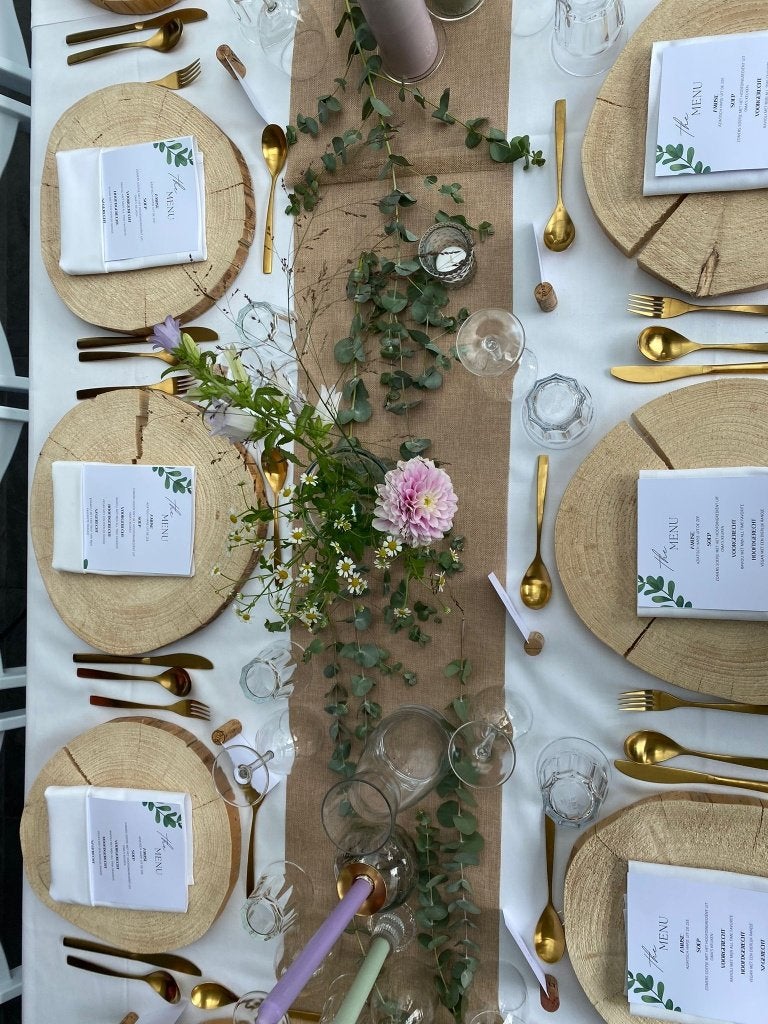 32 houten onderzetborden voor bijv. diner of evenement, Ophalen, Zo goed als nieuw, Bord(en), Overige stijlen