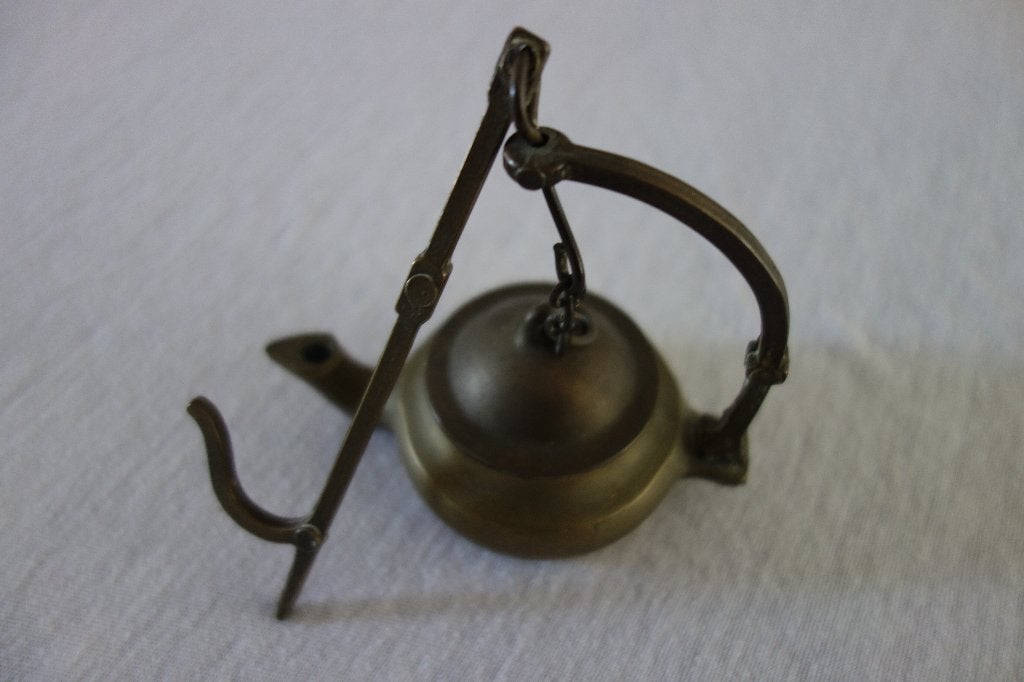 Mijnlamp olie (brons), Ophalen of Verzenden