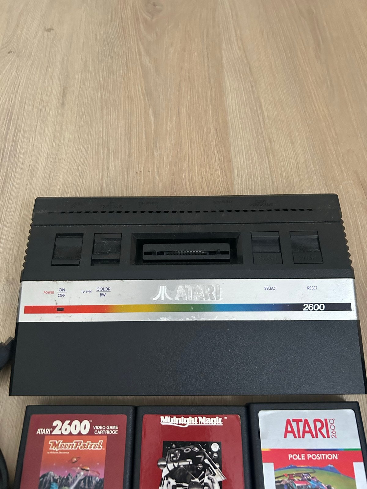 Atari 2600 met 2 controllers en 10 games, Ophalen, Met 2 controllers, Atari 2600, Gebruikt