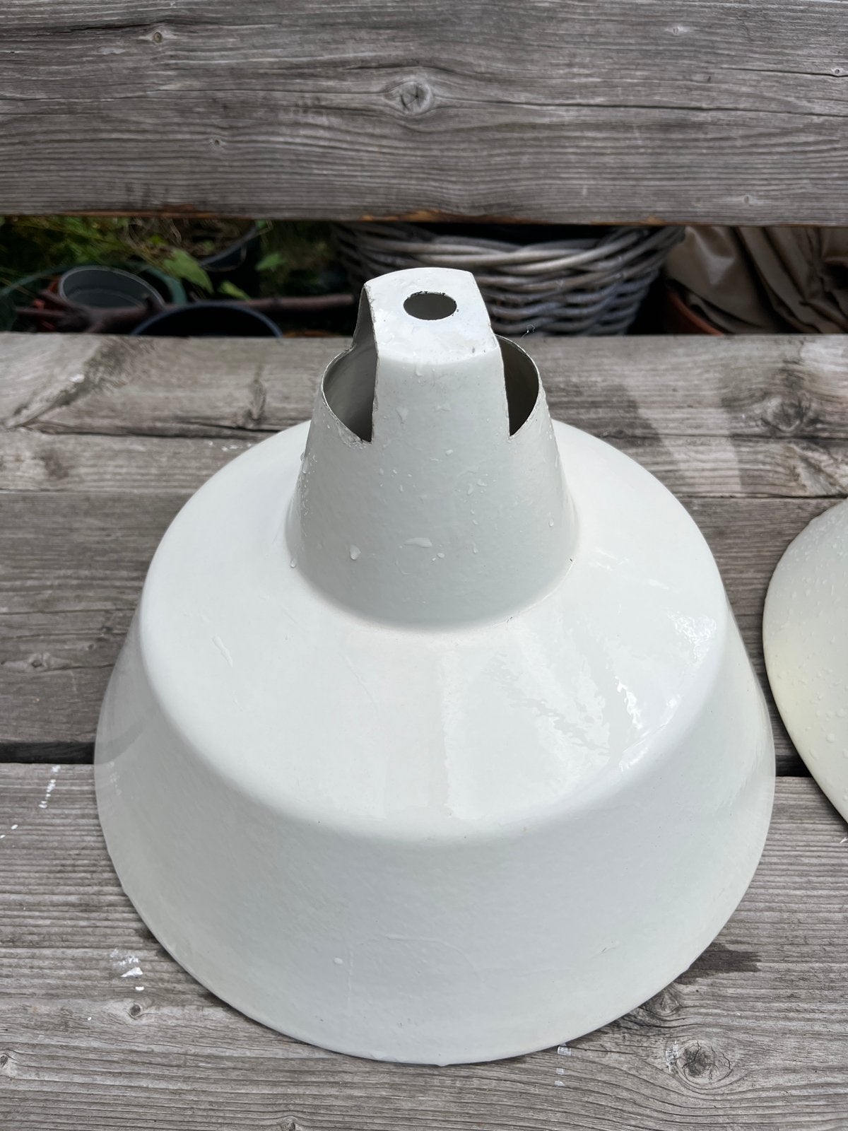 Industriele witte lampenkappen, Ophalen of Verzenden, Gebruikt