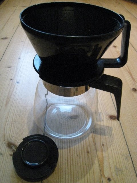 Glazen Melitta koffiepot, met Melitta houder 1x4, 10 kopjes of meer, Ophalen, Koffiemachine
