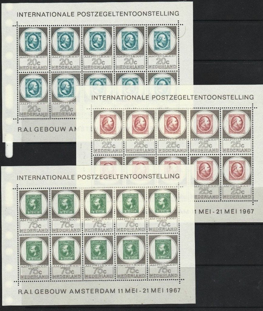 Amphilex velletjes, NVPH V886-V888, ongebruikt, Ophalen of Verzenden, Na 1940, Postfris