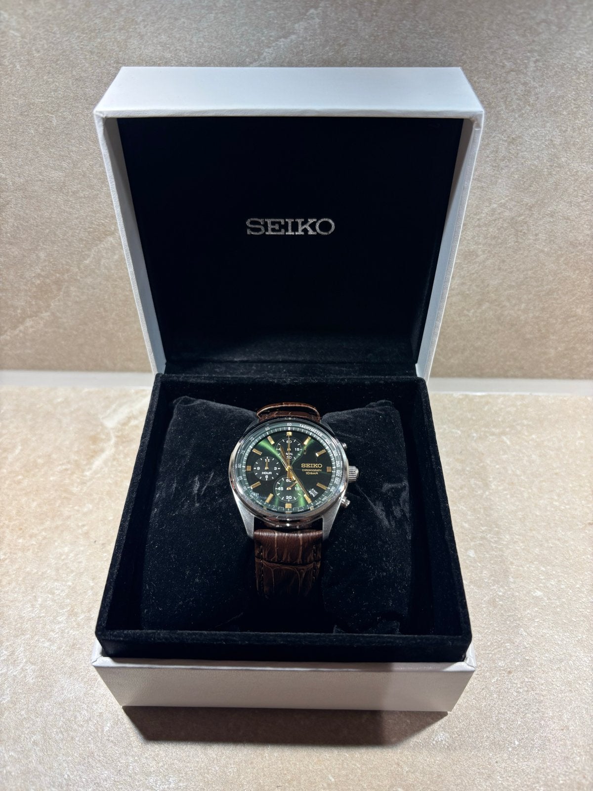 Seiko Chronograaf SSB385P1 Horloge, Sieraden, Tassen en Uiterlijk, Ophalen, Seiko, Leer, Staal