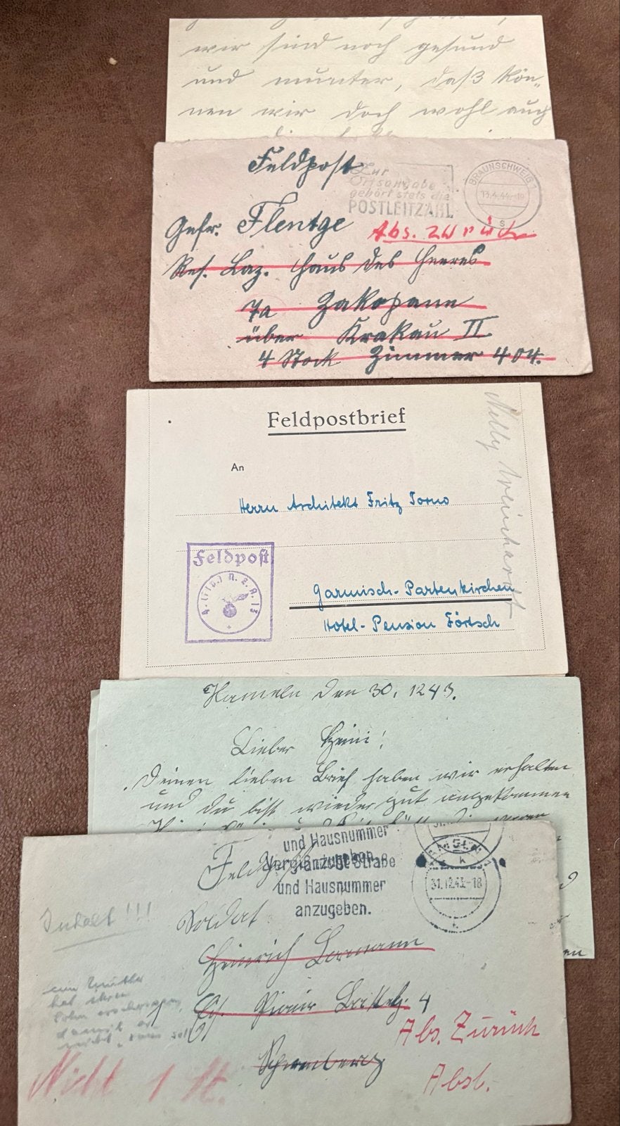 Oude Feldpostbrieven en Briefkaarten uit WOII, Ophalen of Verzenden, Overige soorten, Nederland, Foto of Poster