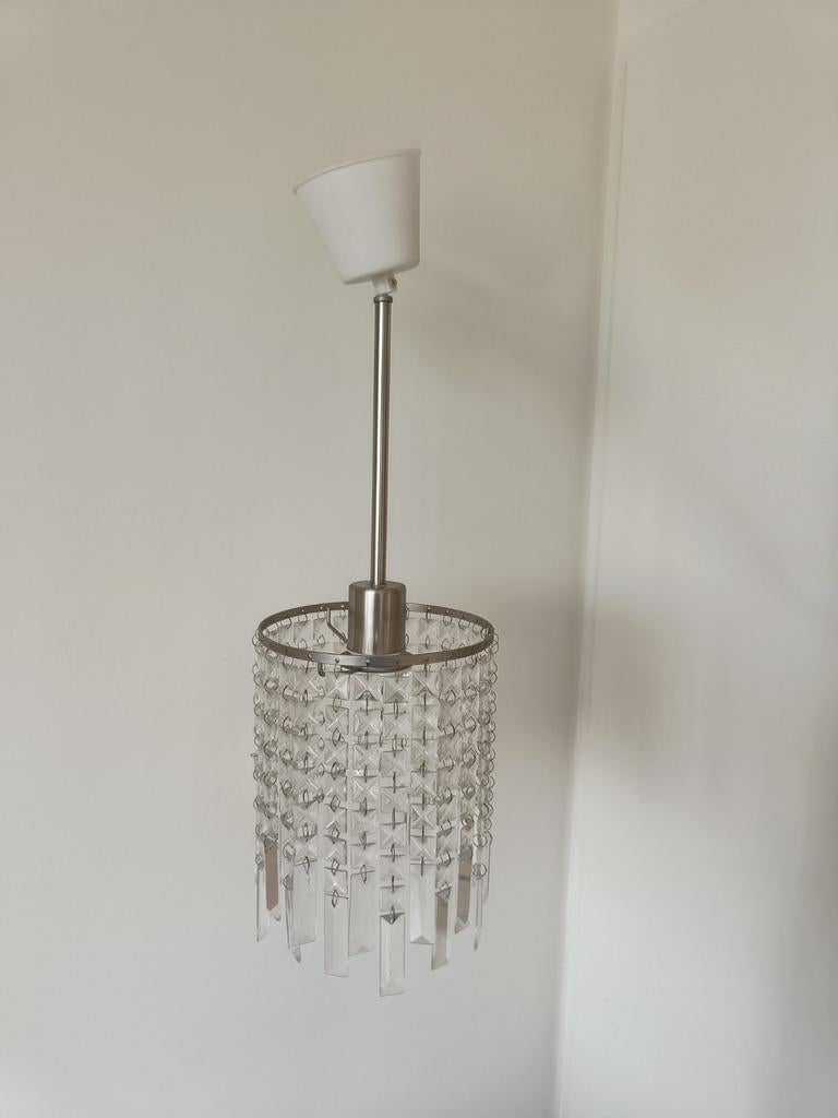 IKEA RVS glazen pegel-lampje met LED filamentlamp, Ophalen, Zo goed als nieuw, 50 tot 75 cm