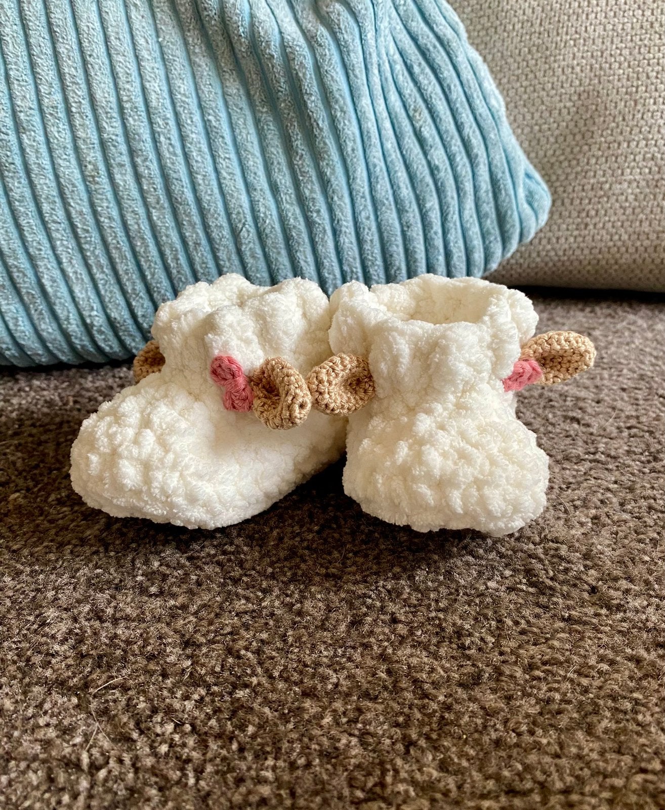 Babyslofjes 0 tot 3 maanden handgemaakt, Slofjes, Meisje, Nieuw, Ophalen of Verzenden