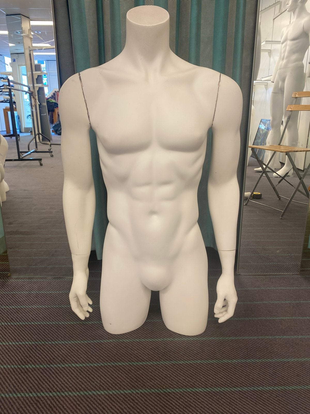 Witte Mannen Torso Paspop - 90 cm hoog, Ophalen, Paspop