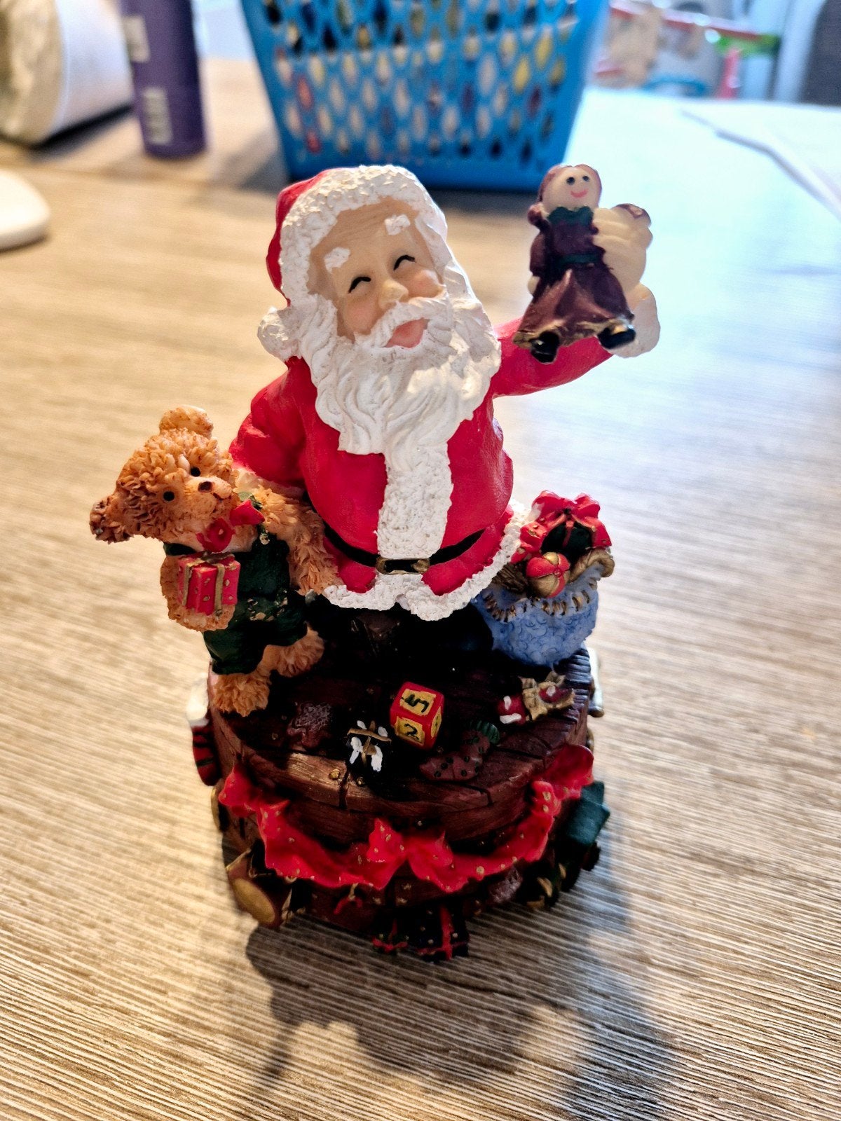 kerstman kerst deco muziekdoosje, Ophalen of Verzenden
